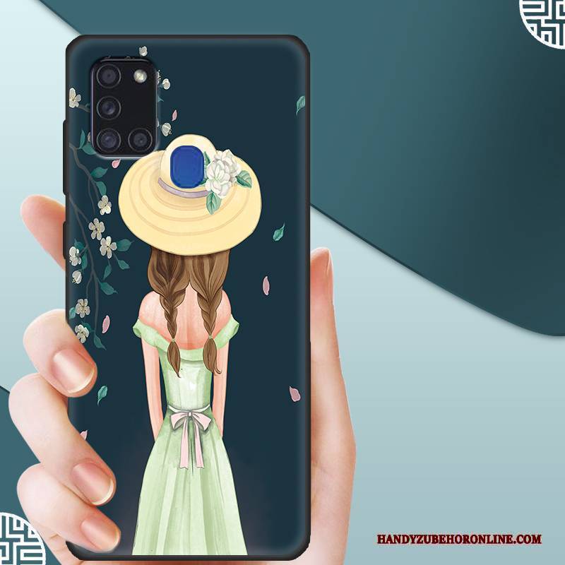Hülle Samsung Galaxy A21s Silikon Angepasst Nubuck, Case Samsung Galaxy A21s Schutz Membran Temperieren