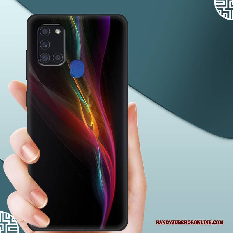 Hülle Samsung Galaxy A21s Silikon Angepasst Nubuck, Case Samsung Galaxy A21s Schutz Membran Temperieren