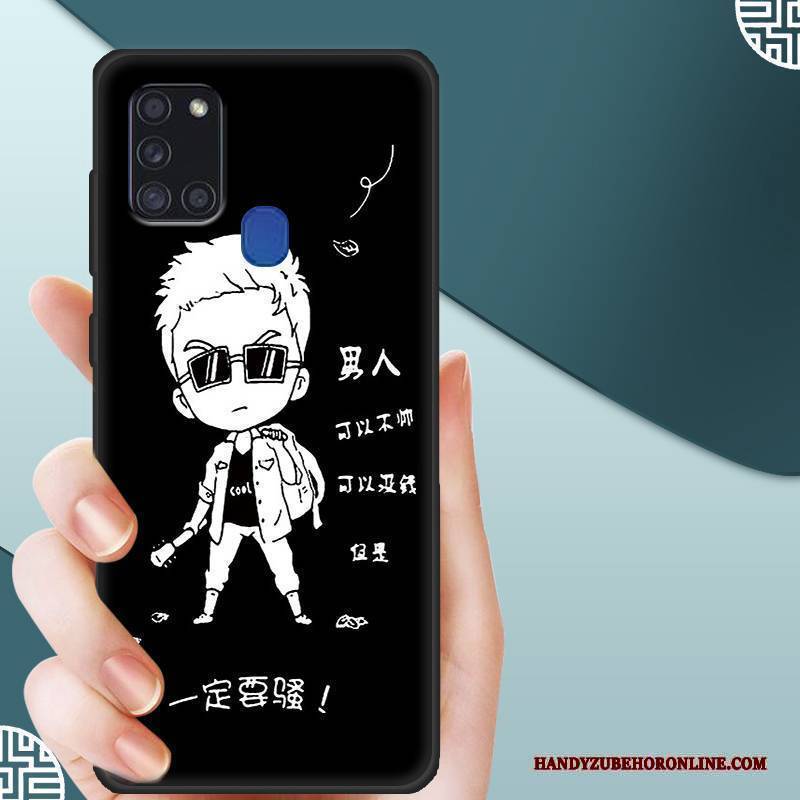Hülle Samsung Galaxy A21s Silikon Angepasst Nubuck, Case Samsung Galaxy A21s Schutz Membran Temperieren