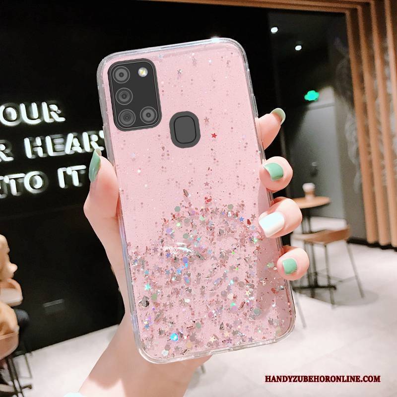 Hülle Samsung Galaxy A21s Silikon Weiß Handyhüllen, Case Samsung Galaxy A21s Kreativ Liebhaber Persönlichkeit