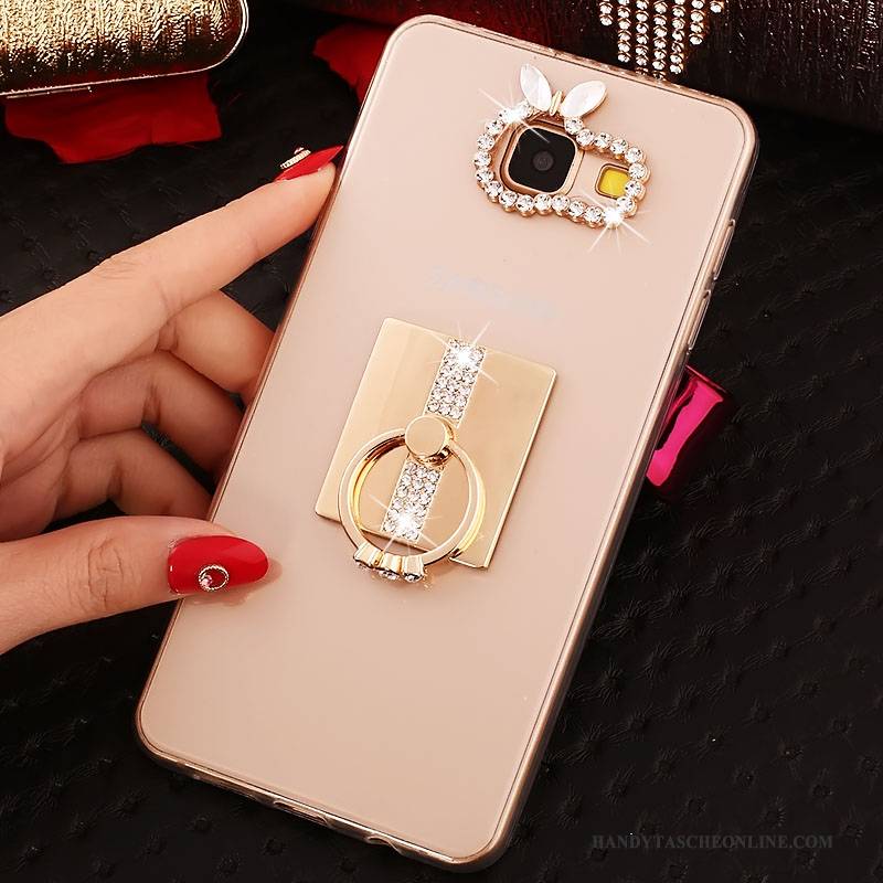 Hülle Samsung Galaxy A3 2016 Strass Handyhüllen Rosa, Case Samsung Galaxy A3 2016 Schutz Ring Transparent
