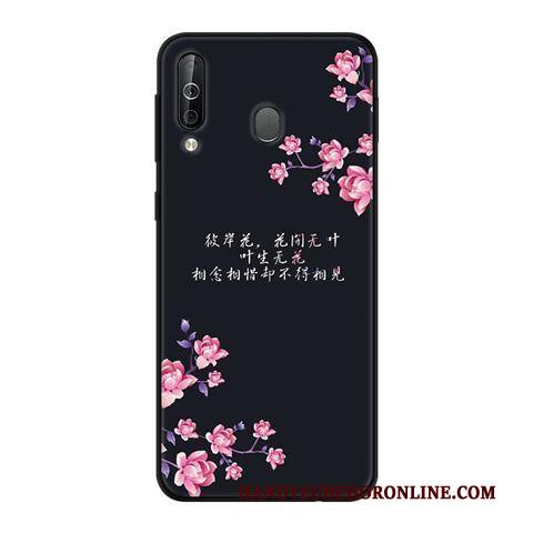 Hülle Samsung Galaxy A40s Weiche Nubuck Schwarz, Case Samsung Galaxy A40s Schutz Wind Rosa