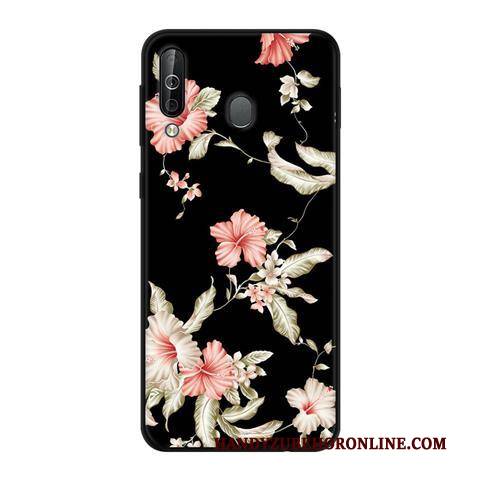 Hülle Samsung Galaxy A40s Weiche Nubuck Schwarz, Case Samsung Galaxy A40s Schutz Wind Rosa