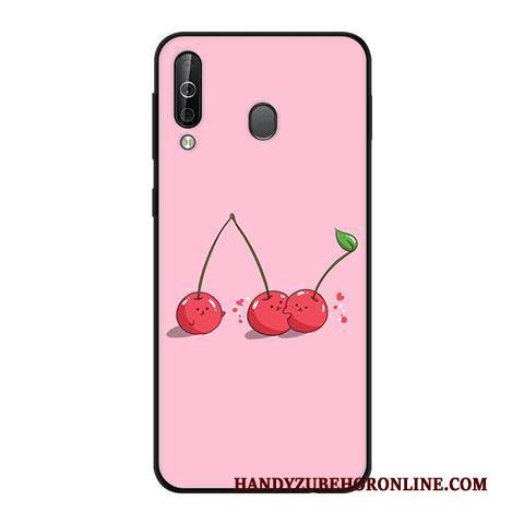 Hülle Samsung Galaxy A40s Weiche Nubuck Schwarz, Case Samsung Galaxy A40s Schutz Wind Rosa