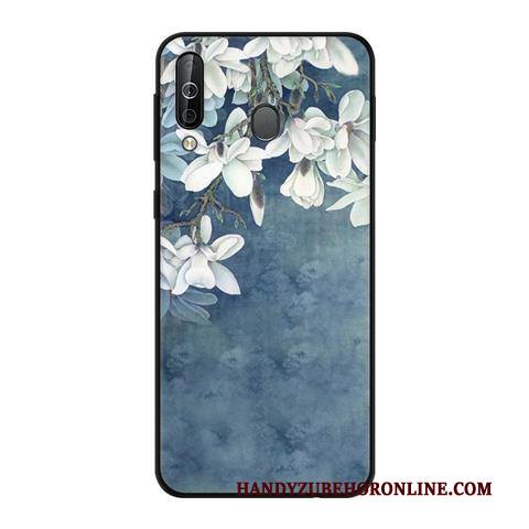 Hülle Samsung Galaxy A40s Weiche Nubuck Schwarz, Case Samsung Galaxy A40s Schutz Wind Rosa