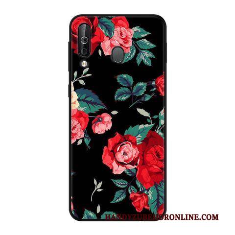 Hülle Samsung Galaxy A40s Weiche Nubuck Schwarz, Case Samsung Galaxy A40s Schutz Wind Rosa