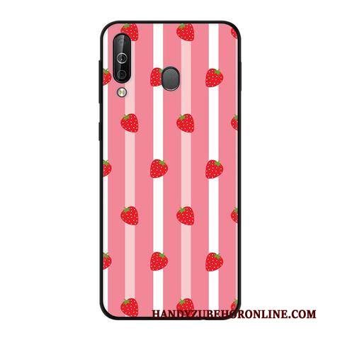 Hülle Samsung Galaxy A40s Weiche Nubuck Schwarz, Case Samsung Galaxy A40s Schutz Wind Rosa
