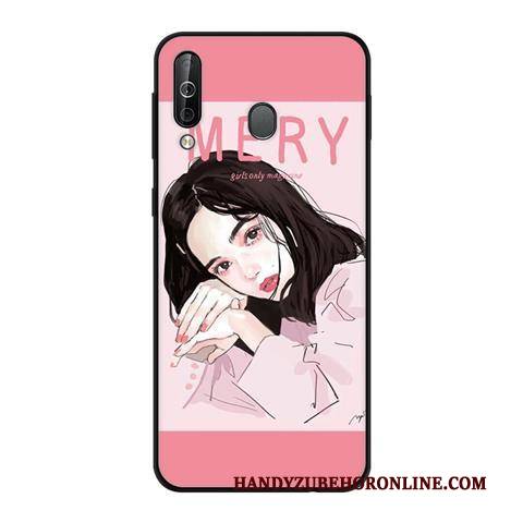 Hülle Samsung Galaxy A40s Weiche Nubuck Schwarz, Case Samsung Galaxy A40s Schutz Wind Rosa