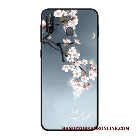 Hülle Samsung Galaxy A40s Weiche Nubuck Schwarz, Case Samsung Galaxy A40s Schutz Wind Rosa