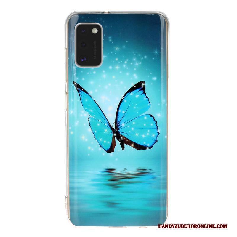Hülle Samsung Galaxy A41 Taschen Handyhüllen Anti-sturz, Case Samsung Galaxy A41 Karikatur Leuchtende Schwarz