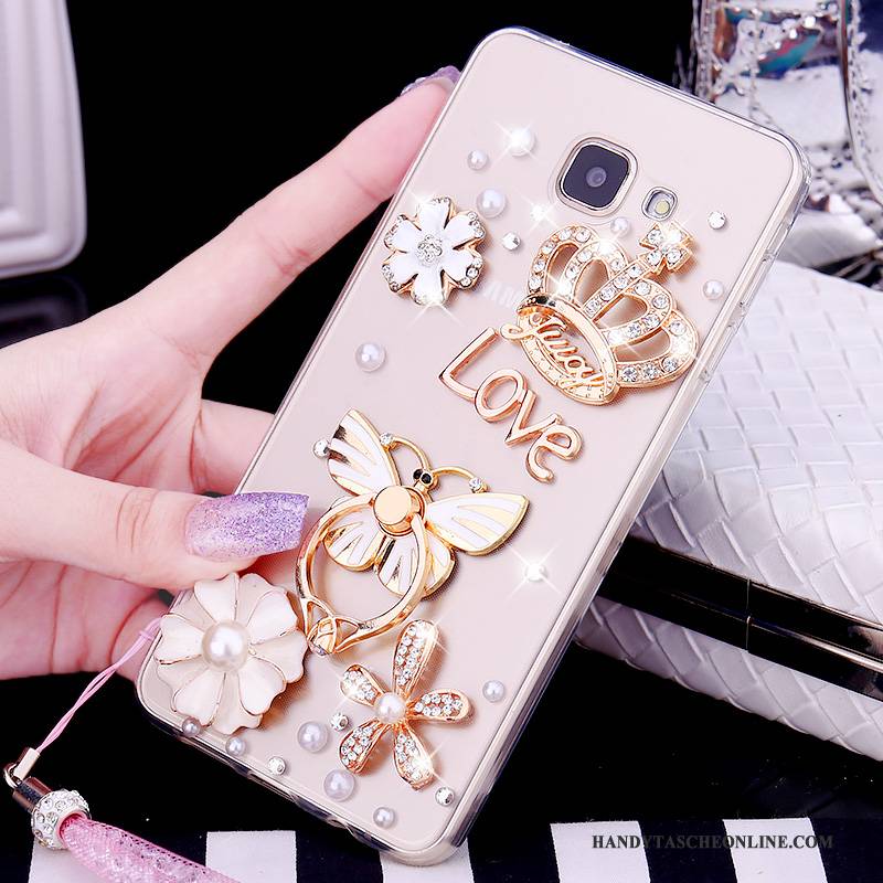 Hülle Samsung Galaxy A5 2016 Schutz Transparent Handyhüllen, Case Samsung Galaxy A5 2016 Strass Hängende Verzierungen Trend