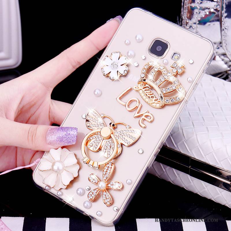 Hülle Samsung Galaxy A5 2016 Schutz Transparent Handyhüllen, Case Samsung Galaxy A5 2016 Strass Hängende Verzierungen Trend