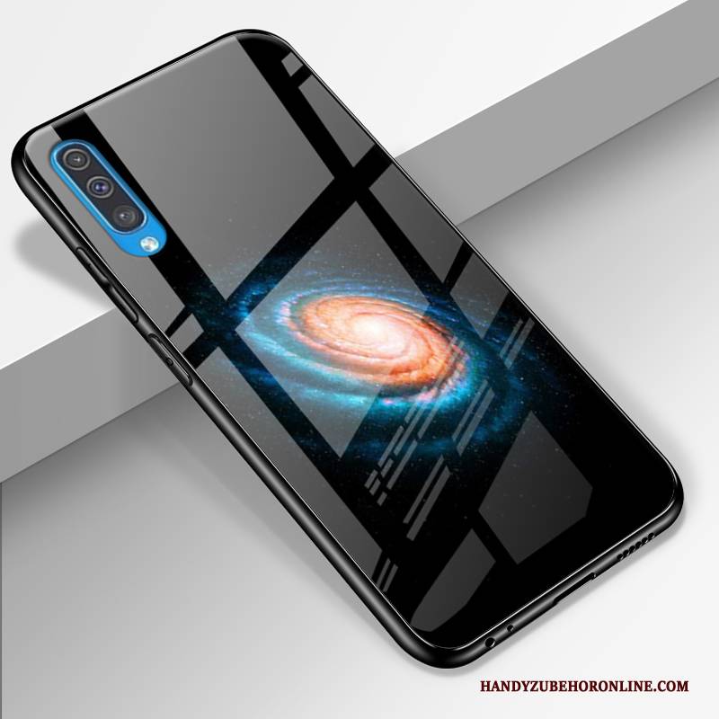 Hülle Samsung Galaxy A50 Schutz Handyhüllen Trendmarke, Case Samsung Galaxy A50 Taschen Glas Blau
