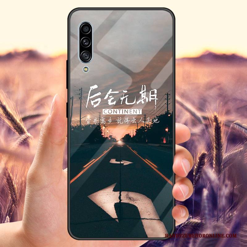 Hülle Samsung Galaxy A50s Taschen Liebhaber Schwarz, Case Samsung Galaxy A50s Angepasst Gehärtetes Glas