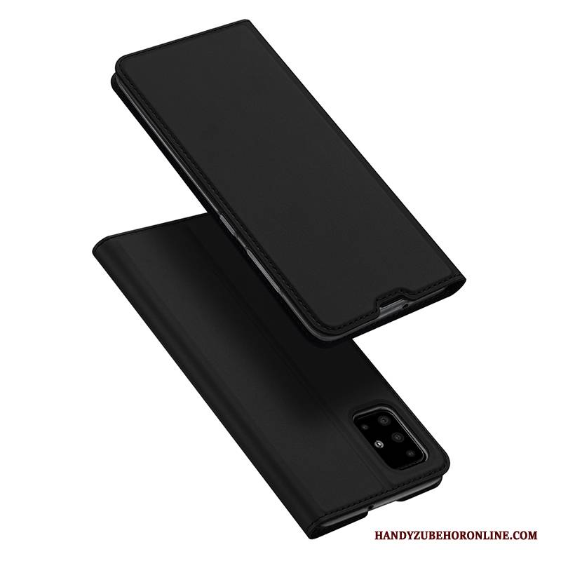 Hülle Samsung Galaxy A51 Taschen Blau Anti-sturz, Case Samsung Galaxy A51 Lederhülle Business Karte