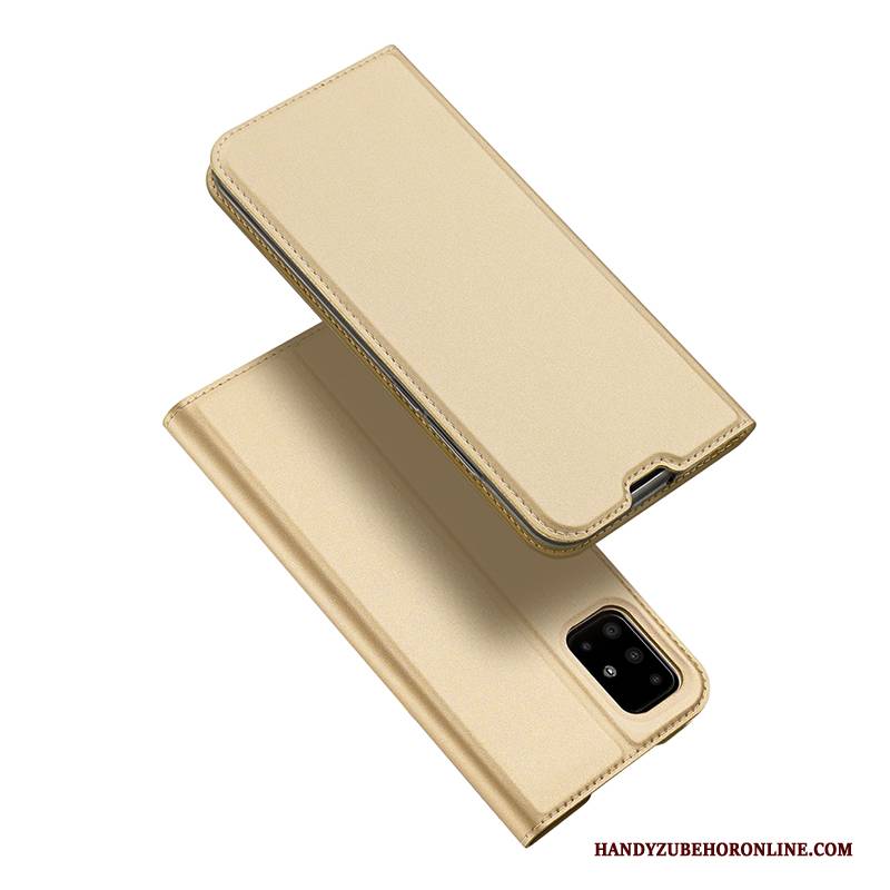 Hülle Samsung Galaxy A51 Taschen Blau Anti-sturz, Case Samsung Galaxy A51 Lederhülle Business Karte