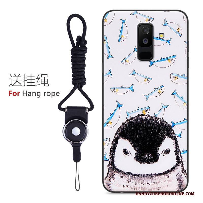Hülle Samsung Galaxy A6+ Prägung Gelb Persönlichkeit, Case Samsung Galaxy A6+ Weiche Handyhüllen