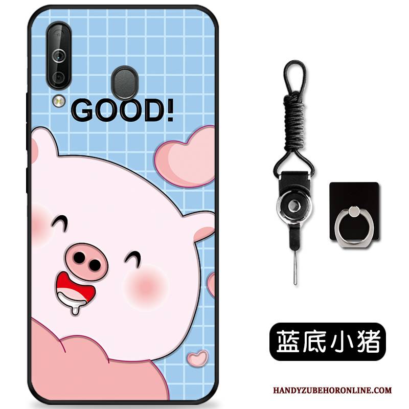 Hülle Samsung Galaxy A60 Silikon Dreidimensional Handyhüllen, Case Samsung Galaxy A60 Prägung Grün Nette
