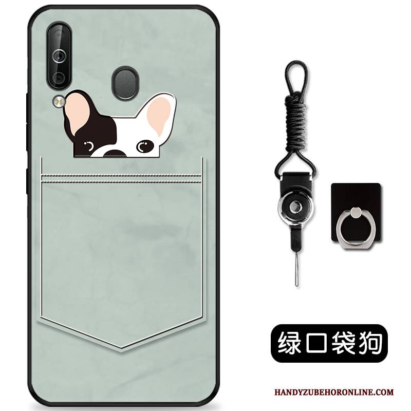 Hülle Samsung Galaxy A60 Silikon Dreidimensional Handyhüllen, Case Samsung Galaxy A60 Prägung Grün Nette