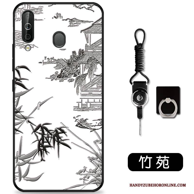 Hülle Samsung Galaxy A60 Silikon Dreidimensional Handyhüllen, Case Samsung Galaxy A60 Prägung Grün Nette