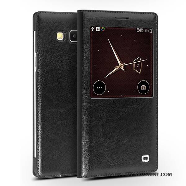 Hülle Samsung Galaxy A7 2015 Folio Rot Business, Case Samsung Galaxy A7 2015 Leder Dünne Handyhüllen