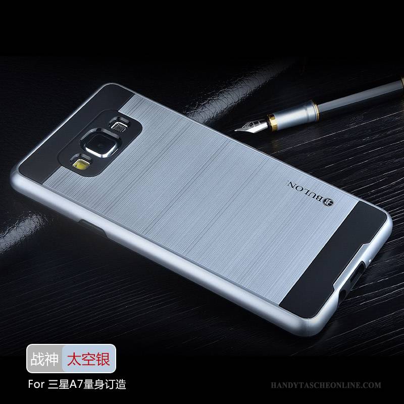 Hülle Samsung Galaxy A7 2015 Silikon Handyhüllen Silber, Case Samsung Galaxy A7 2015 Schutz Grau Trend