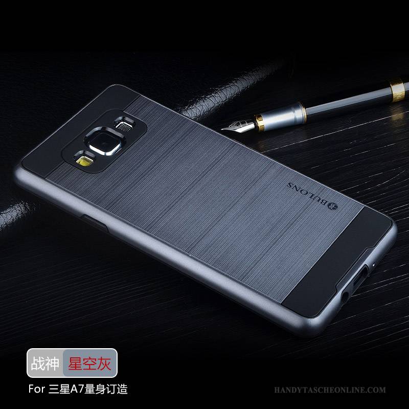 Hülle Samsung Galaxy A7 2015 Silikon Handyhüllen Silber, Case Samsung Galaxy A7 2015 Schutz Grau Trend