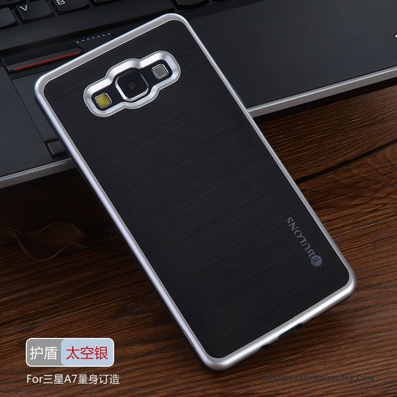 Hülle Samsung Galaxy A7 2015 Silikon Handyhüllen Silber, Case Samsung Galaxy A7 2015 Schutz Grau Trend