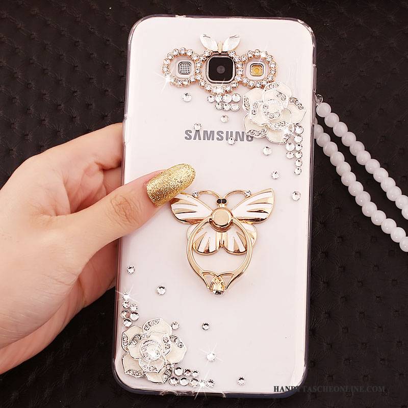 Hülle Samsung Galaxy A7 2015 Strass Anti-sturz Blau, Case Samsung Galaxy A7 2015 Schutz Ring Handyhüllen
