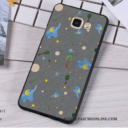 Hülle Samsung Galaxy A7 2016 Weiche Blau Nubuck, Case Samsung Galaxy A7 2016 Silikon Hängende Verzierungen Handyhüllen
