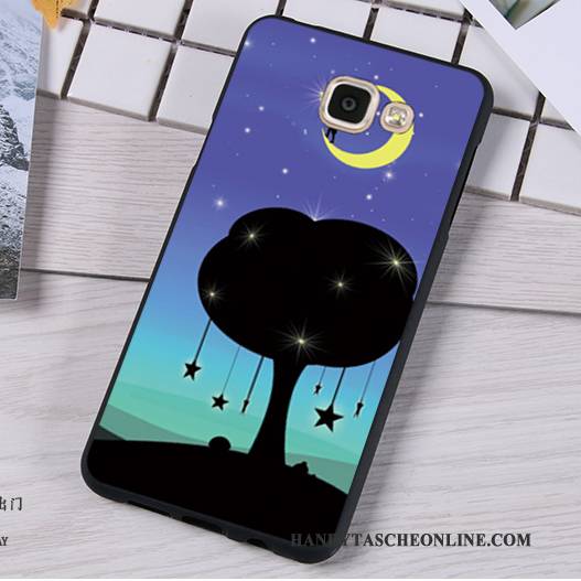 Hülle Samsung Galaxy A7 2016 Weiche Blau Nubuck, Case Samsung Galaxy A7 2016 Silikon Hängende Verzierungen Handyhüllen