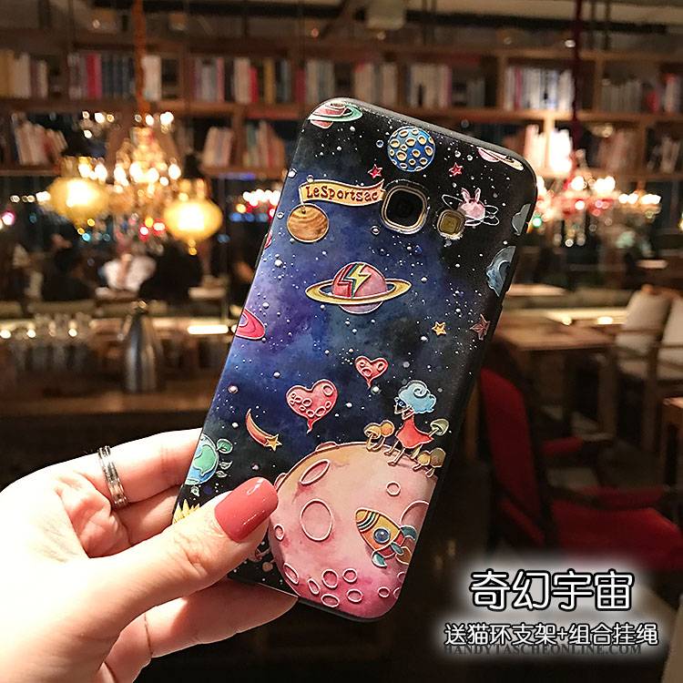 Hülle Samsung Galaxy A7 2017 Halterung Nubuck Handyhüllen, Case Samsung Galaxy A7 2017 Farbe Schwarz