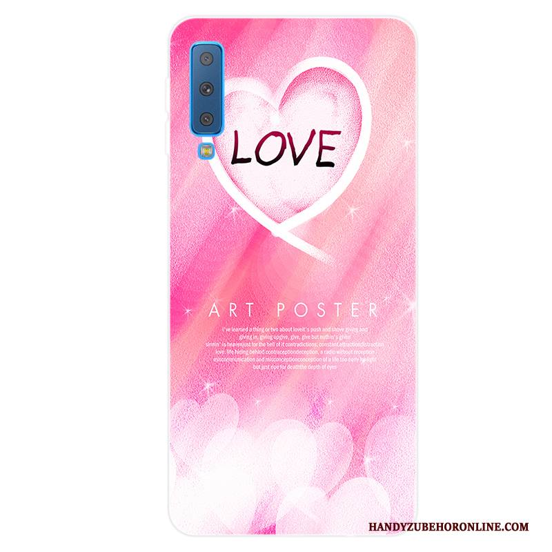 Hülle Samsung Galaxy A7 2018 Taschen Anti-sturz Rosa, Case Samsung Galaxy A7 2018 Weiche Angepasst Frisch