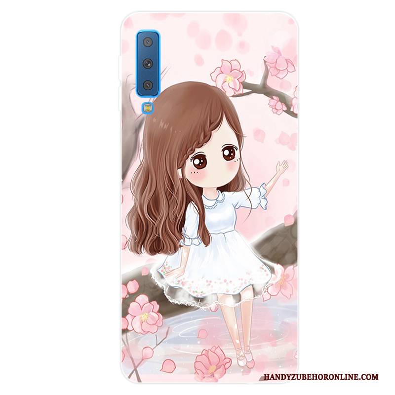 Hülle Samsung Galaxy A7 2018 Taschen Anti-sturz Rosa, Case Samsung Galaxy A7 2018 Weiche Angepasst Frisch
