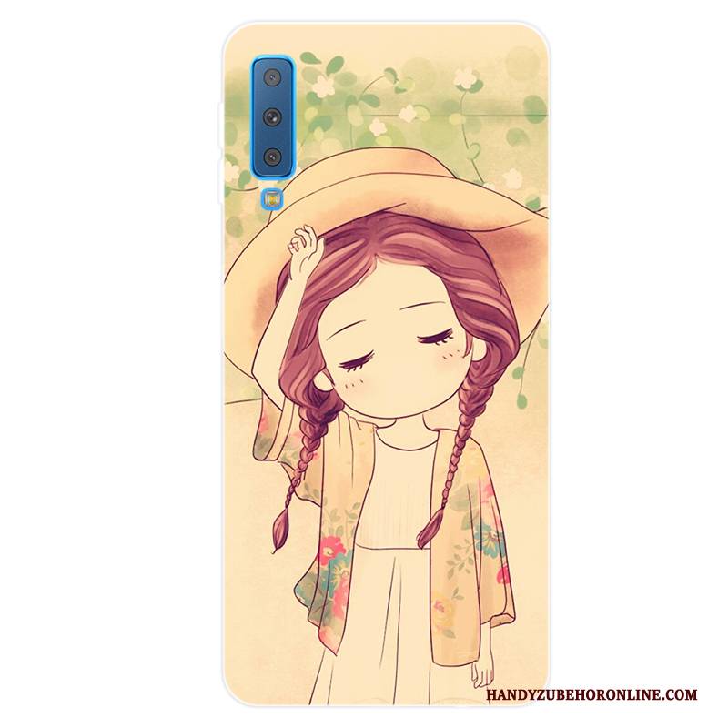 Hülle Samsung Galaxy A7 2018 Taschen Anti-sturz Rosa, Case Samsung Galaxy A7 2018 Weiche Angepasst Frisch