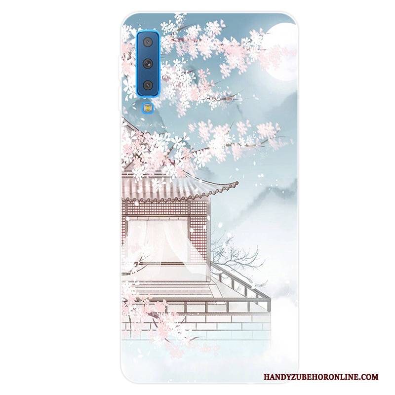 Hülle Samsung Galaxy A7 2018 Taschen Anti-sturz Rosa, Case Samsung Galaxy A7 2018 Weiche Angepasst Frisch