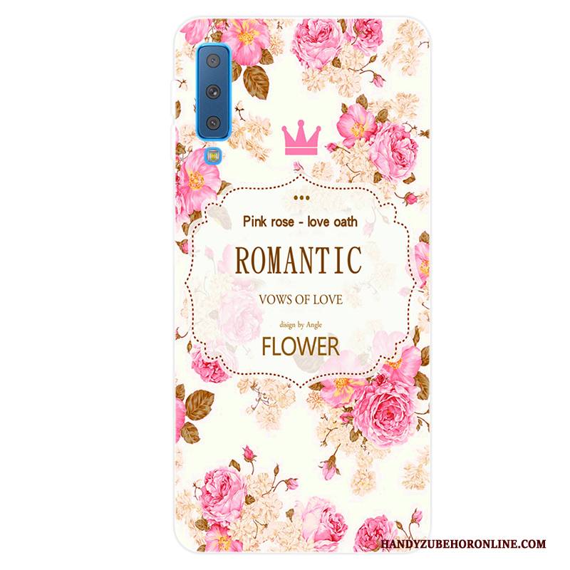 Hülle Samsung Galaxy A7 2018 Taschen Anti-sturz Rosa, Case Samsung Galaxy A7 2018 Weiche Angepasst Frisch