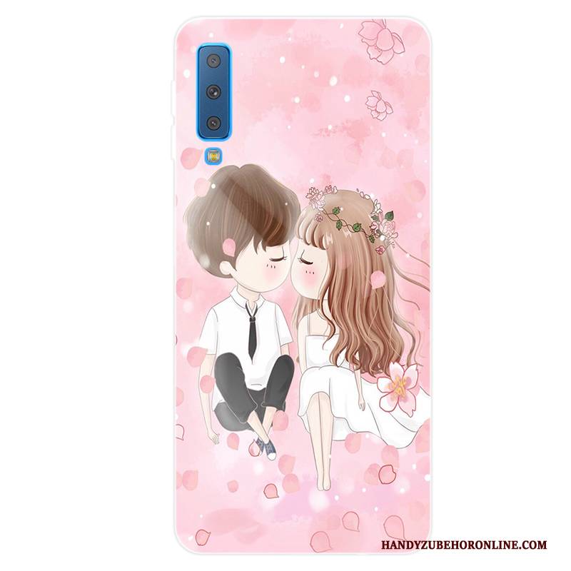 Hülle Samsung Galaxy A7 2018 Taschen Anti-sturz Rosa, Case Samsung Galaxy A7 2018 Weiche Angepasst Frisch