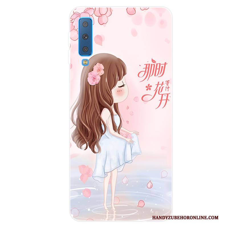 Hülle Samsung Galaxy A7 2018 Taschen Anti-sturz Rosa, Case Samsung Galaxy A7 2018 Weiche Angepasst Frisch
