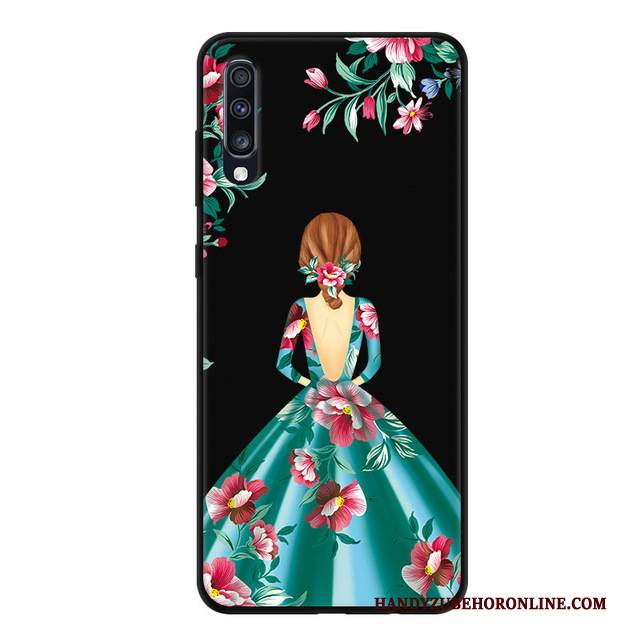 Hülle Samsung Galaxy A70 Schutz Handyhüllen Nubuck, Case Samsung Galaxy A70 Weiche Blau Anti-sturz