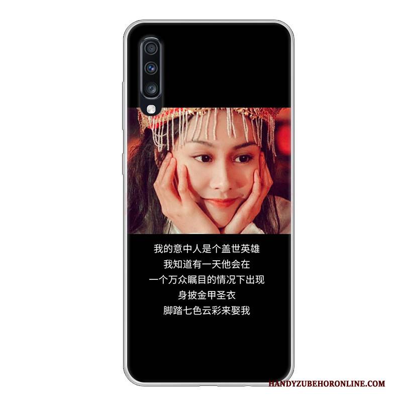 Hülle Samsung Galaxy A70 Silikon Schwarz Handyhüllen, Case Samsung Galaxy A70 Weiche Weiß Anti-sturz