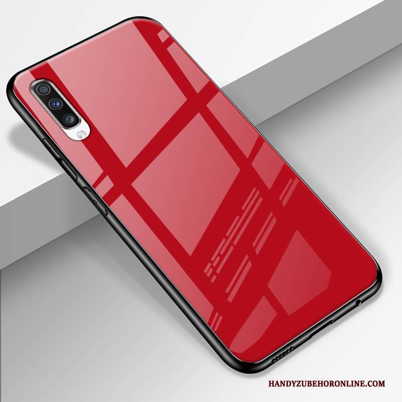 Hülle Samsung Galaxy A70 Taschen Einfarbig Glas, Case Samsung Galaxy A70 Luxus Anti-sturz Handyhüllen
