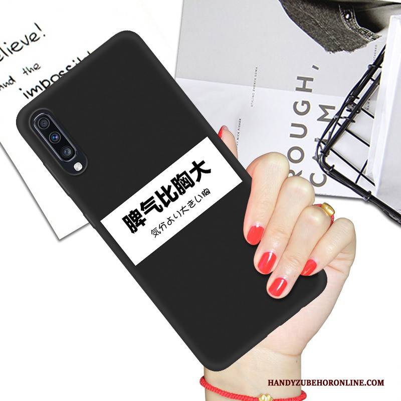 Hülle Samsung Galaxy A70 Weiche Persönlichkeit Handyhüllen, Case Samsung Galaxy A70 Karikatur Schwarz Netto Rot