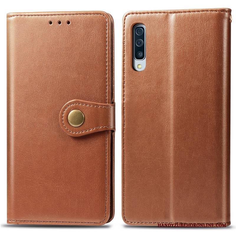 Hülle Samsung Galaxy A70s Schutz Handyhüllen Business, Case Samsung Galaxy A70s Lederhülle Hängende Verzierungen Rot