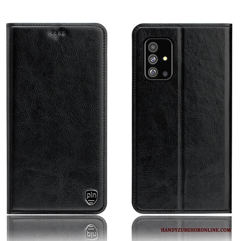 Hülle Samsung Galaxy A71 Lederhülle Anti-sturz Schwarz, Case Samsung Galaxy A71 Schutz Handyhüllen Muster