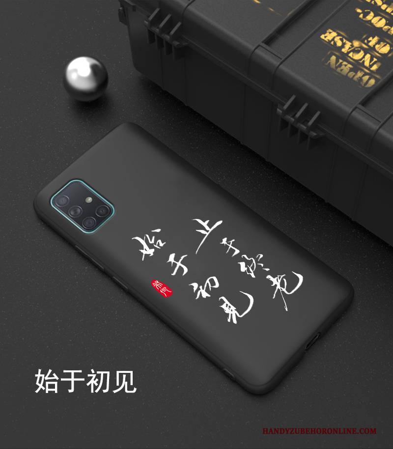 Hülle Samsung Galaxy A71 Taschen Trendmarke Handyhüllen, Case Samsung Galaxy A71 Weiche Schwarz Anti-sturz