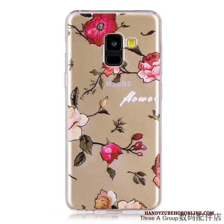 Hülle Samsung Galaxy A8 2018 Taschen Handyhüllen Anti-sturz, Case Samsung Galaxy A8 2018 Weiche Gelb Transparent