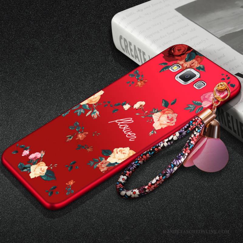 Hülle Samsung Galaxy A8 Taschen Handyhüllen Anti-sturz, Case Samsung Galaxy A8 Silikon Kunst Rot