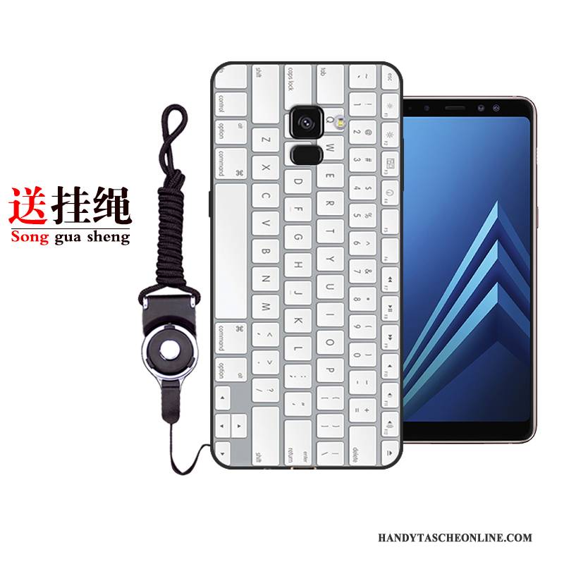 Hülle Samsung Galaxy A8+ Taschen Handyhüllen Trend, Case Samsung Galaxy A8+ Kreativ Anti-sturz Weiß