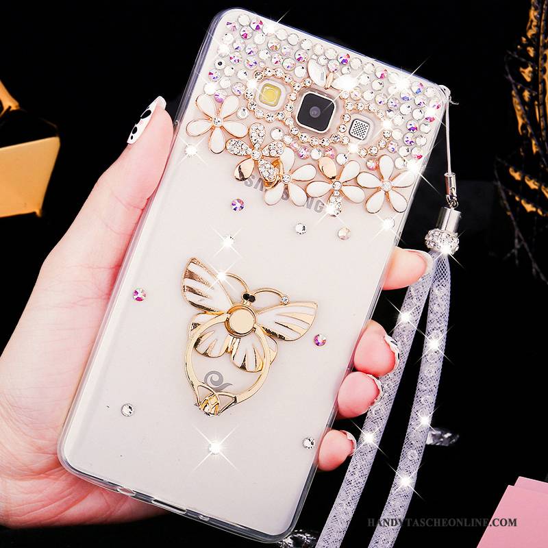 Hülle Samsung Galaxy A8 Weiche Nubuck Schwer, Case Samsung Galaxy A8 Strass Handyhüllen Transparent